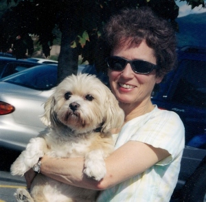 Samantha with her beloved Dudley, who had been  rescued during an investigation  and closure of an Ulster County puppy mill. 