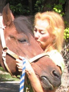 Rescued horse Sunny  and Susan C. McDonough