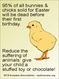 Do not give live animals for Easter.