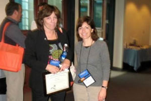 Awardee Julie Tanner and attendee Marguerite Pearson (Animal Protective Foundation of Schenectady)