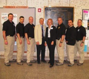 NYSHA speakers, Dr. Harry Hovel and Sue McDonough, with Yonkers police officers.
