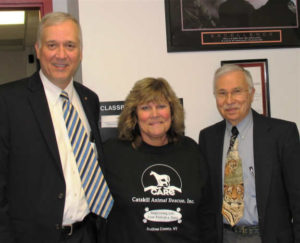 Sullivan DA James R. Farrell, ACO and CARE founder Joanne Gerow, and NYSHA speaker Dr. Harry Hovel.