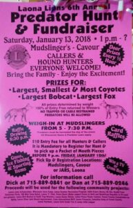 Advertisement for Predator Hunt & Fundraiser
