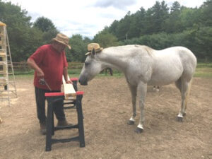 Grey wearing hat and Eddie Mrozik